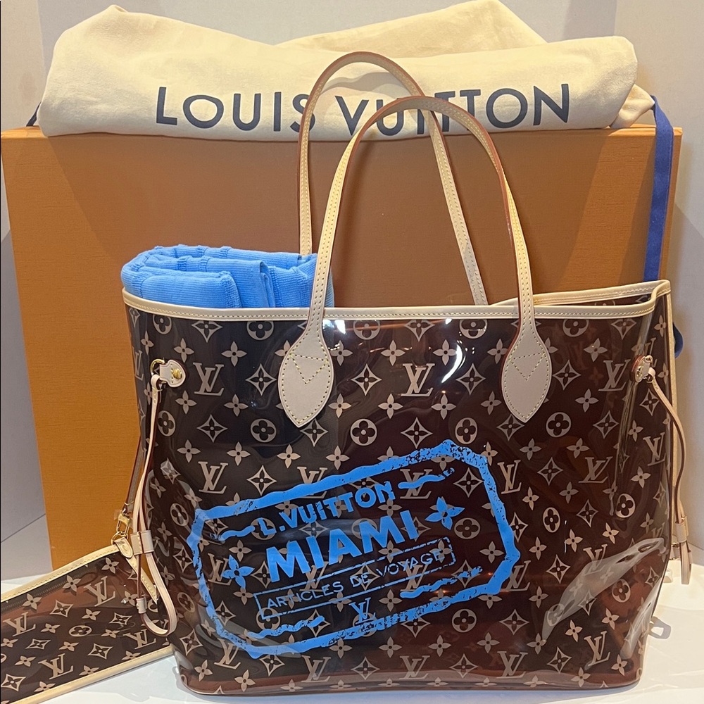 Louis Vuitton Neverfull GM LIMITED EDITION Miami Tote with towel and pouch